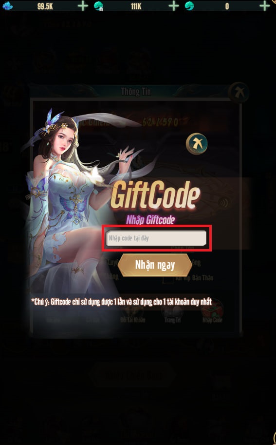 Hướng dẫn sử dụng Giftcode | Họa Thượng Cổ